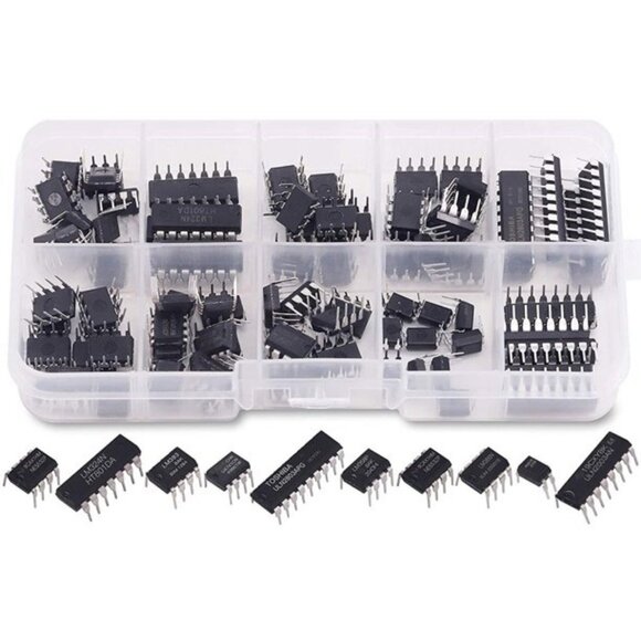 85pcs 10 Types Integrated Circuit Chip Assortment Kit, DIP IC Socket Set - Picture 1 of 2